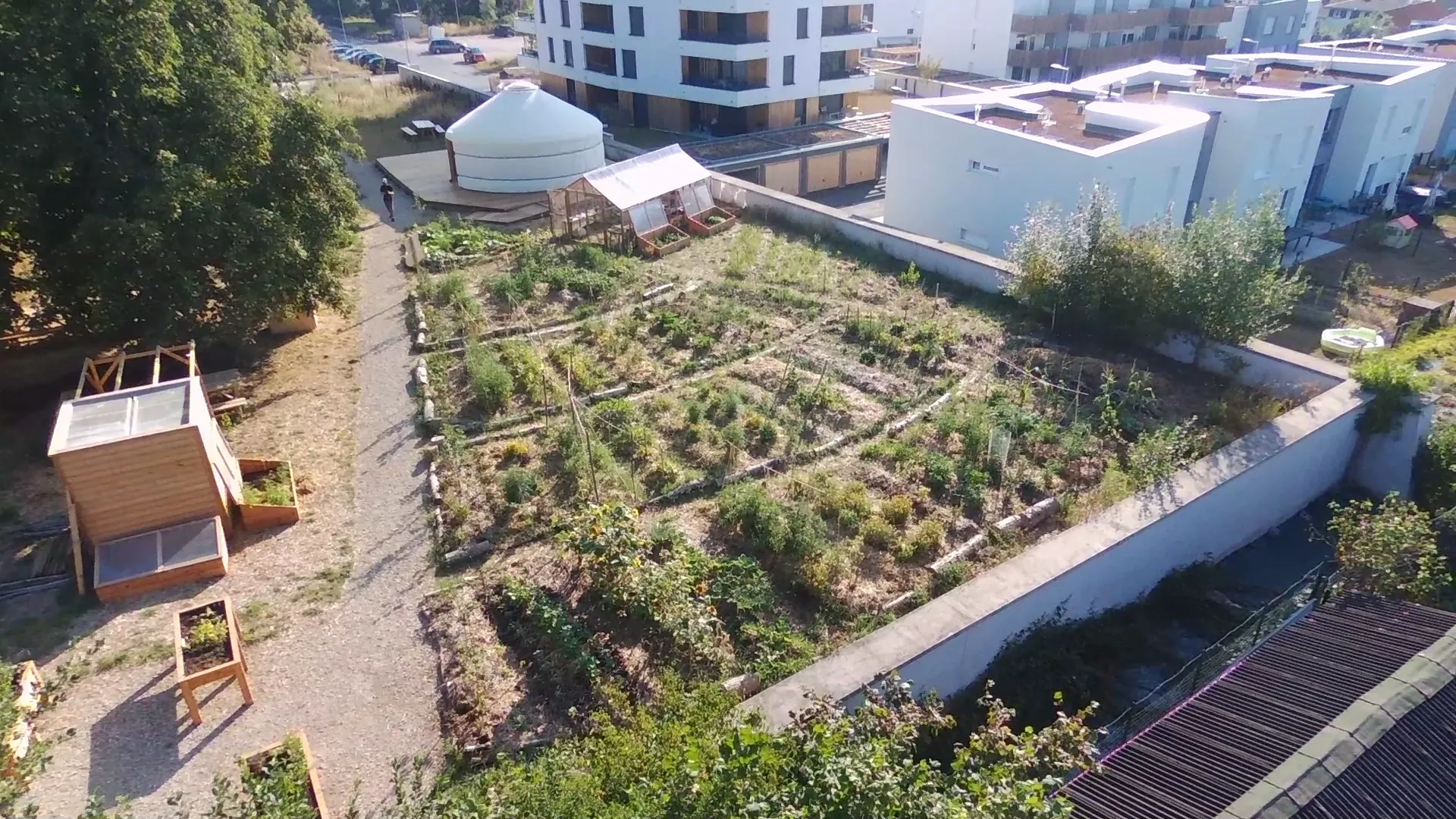 Vue des jardins depuis le ciel